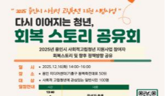 2025년 용인시 사회적 고립청년 지원사업 「다시 이어지는 청년, 회복스토리 공유회」참여자 모집