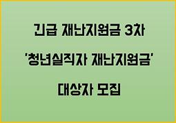 긴급 재난지원금 3차 '청년실직자 재난지원금' 대상자 모집